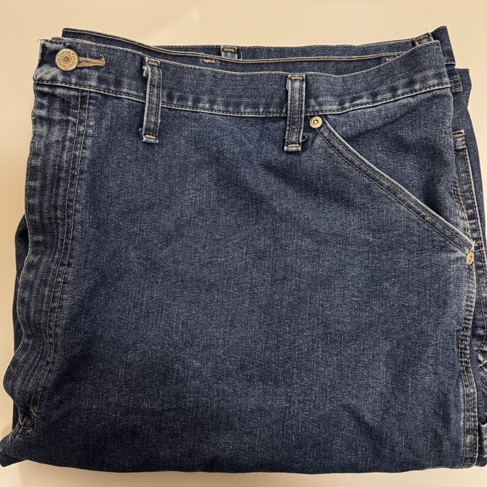 Big & Tall Men’s Wrangler Carpenter Denim Jeans 50x32 - Picture 5 of 6